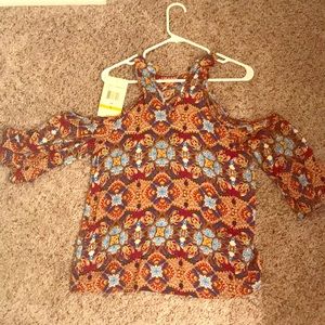 Cold shoulder bohemian top